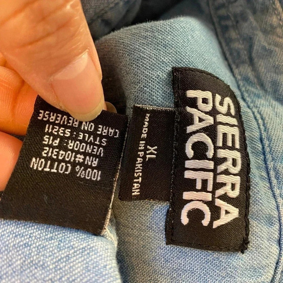 Y2K Sierra Pacific Denim Horse Embroidery Button Up Shirt Unisex Adult Size XL - Picture 4 of 7